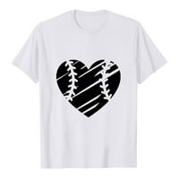 Ženske bluze O-izrez Ljubav ispisane baze Žene Košulje $ T-majice Cleariance White 8
