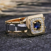 Luksuzni muškarci Fau Sapphire umetnuli prsten za prste vjenčani nakit zaljubljeni Day Day