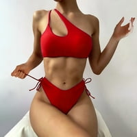 Ženski jedno rameni bikini set visokog struka kupaći kopt kupaći kostim gornji kupaći kostim kupaći