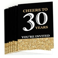 Velika tačka sreće za odrasle 30. rođendan - zlato - popunite pozivnice za rođendan