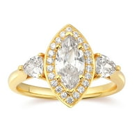18K žuti zlatni markizni moissitni vjenčani prsten za žene nakit pokloni