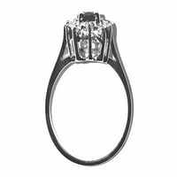 Star K Classic Lady Diana Halo oval originalni bijeli safirni prsten u kt bijelom zlatu veličine 7.