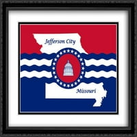 Jefferson City, Missouri Matted Veliki crni ukrade uokvireni umjetnički ispis od strane zastava Art