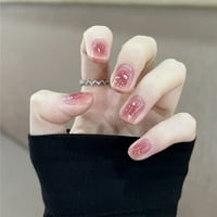 Ružičasti bljeskali bljeskali lažni nokti sa Elegantnim i šarmantnim noktima za proljeće i svakodnevno