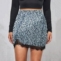 Suknje za žene Ženska Leopard Print CALCE Skrart suknje Mini suknje Ženske suknje Light Blue XL
