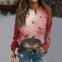 Tdoqot Halloween Dukseri za žene - labava casual crewneck pulover dugih rukava svečani sa šišmišima