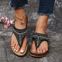 Ženske sandale dame casual lagane flop-flop-flops otvorene nožne prste rimske sandale za plažu crne