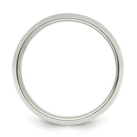 Karat u karatsu sterling srebrni široki bend pola okruglih prstena veličine -7