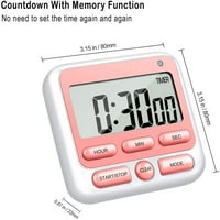 Digitalni timer kuhinje sa zvukom glasnog alarma prekidač isključen prekidač, sat sata i alarm, funkcija