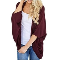 Lolmot Žene Lagane ljeto Cardigan Plus size Open-prednji batwing kardigan labav fit casual mekani čvrsti