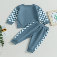 Qinghua Toddler Baby Boys Jesen Zimske odjeće Duge dugih rukava Duge i elastične struke duge hlače Odjeća Plava 18-mjeseci