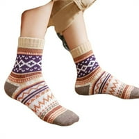 Parovi zimske žene čarape klasični prugasti super debeli ugodni topli toplinski sniježni modni čarapi