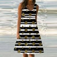 Bazyrey haljina za ženske plažne špagettie remen sandress cvjetna haljina bez rukava siva 3xl