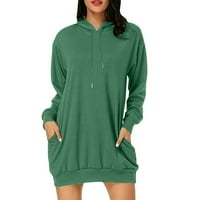 TUPHREGYOW ženske vunene lagane dukseve klirence trendy Solid Soft Modni modni kapuljač sa džepovima Leisure Dugi rukav Vanjski odjećni odjeća Travel Green S