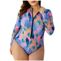 Ženski jednodijelni kupaći kostim digitalni tisak patentnih zatvarača Bikini plaža kupaći kostimi plavi