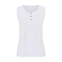 Ženski vrhovi novih stila bez rukava za žene za žene scoop vrat casual bluze Tunic tops bijeli 4xl