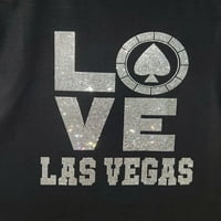 Las Vegas Love Casino Chip Rhinestone Bling Bling kratki rukav Majica-Heather Maroon Unise Odrasli -