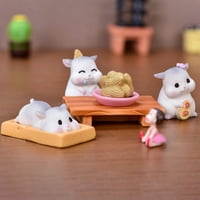 Farfi Resin Dollhouse Minijaturni slatki crtani piling kikiriki za hrčak mini ukrasi