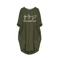 Haljine za žene Dužina koljena Ležerne tiskane lakta-FIT & Flare okrugli dekolte Ljetna haljina zelena