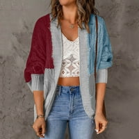 Znojici Aaiyomet za žene Trendy Colorblock kontrast Cardigan Ležerne prilike Lagani mekani džemper s