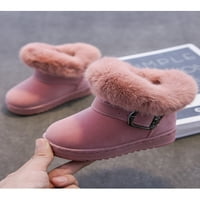Ferndule Toddler Cipele Comfort Comfort Okrugli prsti gležanj Bootie Hodanje toplo obložene snježne čizme Zimske čizme Pink-10c