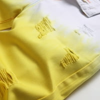 Sawvnm Muške ljetne kratke neelastične kratke hlače sa patentnim zatvaračem pet point kratkih kratkih kratkih kratkih hlača žuta l