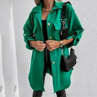 Pedort zimske jakne za žene sa zatvaračem za patentne zatvarače jakne s kapuljačom topli kaput zelena,