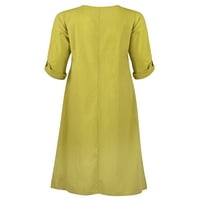Paille žene kaftane pune dužine maxi haljine obične duge haljine od pune boje na otvorenom žutim m