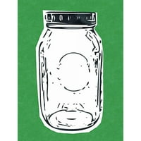 Woods, Linda crna modernog uokvirenog muzeja Art Print Naslijed - Pop Art Mason Jar - zelena