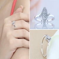 DazzlingRock kolekcija okrugli bijeli dijamantski oblikovani zaručni prsten za žene u srebru Sterling,