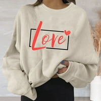 Ženski dan zaljubljenih Ispis grafičke dukseve Ležerne prilike pulover sa okruglim vratom Lagane majice