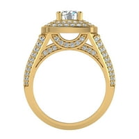 Solitaire Diamond Angažman prstenovi za žene Gia certificirani okrugli sjajni dijamantski kvadrat Halo
