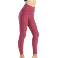 HHEI_K Yoga hlače za žene Modni džep Yoga hlače Visoka elastična dizanje kuka tanka i znoja