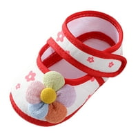 Sandale za djevojčice meko šetači šareno cvijeće princeze ravne šetače cipele crvene veličine 11