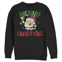 Muški spongebob Squarepants Božićne santa brade dukserice od drvenog ugljena Heather Medium