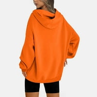 Ženske zimske pulover dukseve Halloween Print Fall Modni dugi rukav labav bluza narančasta xxl