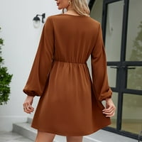 Plus veličine za žene Ležerne prilike dugih rukava, slatka boja V-izrez kratka suknja Ležerne haljine Ljetna ušteda prodaja