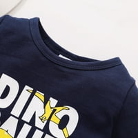 Bear Newborn Baby Boys Outfits Dino Dinosaur Print Majica kratkih rukava + kratke hlače 6-mjesečni kraljevski