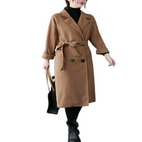 Kapeze kaputi s dugim rukavima kaputi sa dvostrukim pršlimnim vunenim kaputom za žene otvorene otvorene