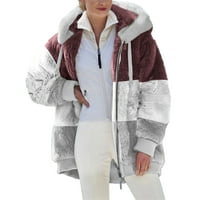 Viikei Žene kapute Weons Toplo Fau kaput jakna Zimski patentni zatvarač dugih rukava