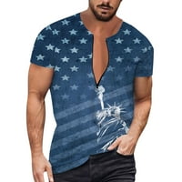 Muška majica Summer Neovisnost 4. srpanj Zastava 3D Štampanje sa zatvaračem Kratki rukav za majice za