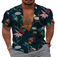 Prednjeg swalk muns bluza s kratkim rukavima Ljetne košulje cvjetni print vrhovi muškarci Havajska majica