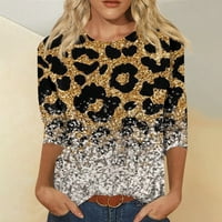 Ženske vrhove Dužina rukava Crewneck Cute majice Ležerne prilike Trendy Tops Tri guarter Dužina majica