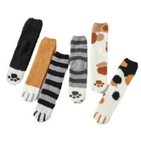 Nokiwiqis Ženske djevojke Zimske fluffy byzy tople paperiranje čarape Slatke meow Cat Paws čarape za ispis