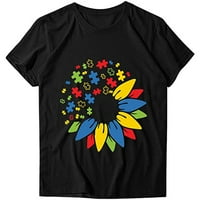 TUPHREGYOW ženska majica Plus veličina T majice za žene Y2K Omota labav pulover Sunflower grafički tee