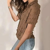 Beppter vrhovi za žene ženska modna šifon bluza s kratkim rukavima majica za majicu