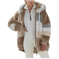 Zinfeo Winter Jakn za žene Modni krzneni kaput Fleece topli preveliki kaput casual comfy plus veličine