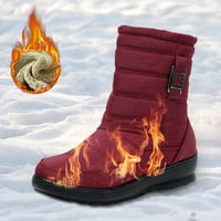 Kali_store Women Work Boots Ženske tople snježne čizme Vodootporne vanjske vanjske zimske cipele crvene, 9.5