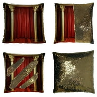 Crvena zastorka tkanine na zlatnoj fazi jastuci na jastuku Početni dekor jastuk