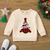 Božićna odjeća za dječake Dječaci Djevojke Božićno ruhovo slovo Ploče Xmas Tree Otisak pulover Dječje
